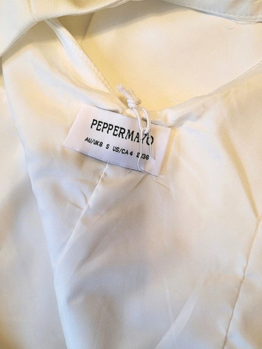 Peppermayo Luna Mini Dress Mini Dress in White Size Small NWT - Picture 5 of 5